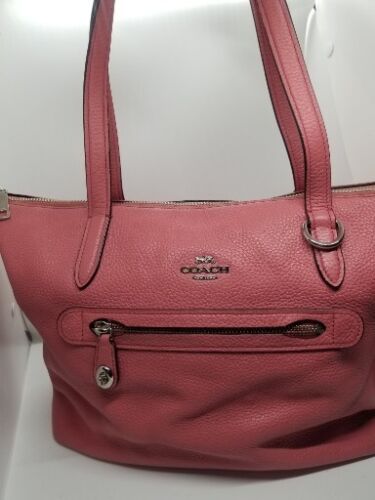 COACH Taylor Rouge Pink Pebbled Leather Tote 38312