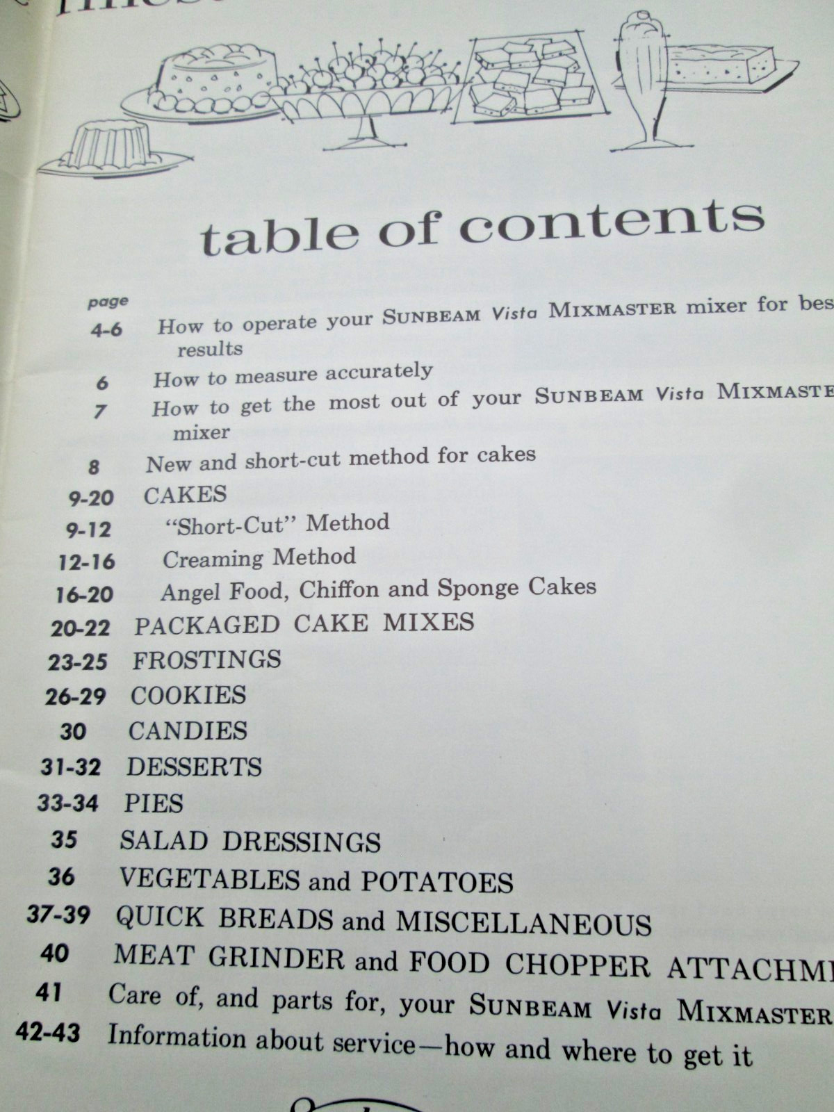 Sunbeam Vista Deluxe Automatic Mixmaster Mixer Instruction Recipe Book 1962
