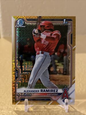 Alexander Ramirez 2021 Bowman Chrome Gold Mojo Refractor #/50 1st Bowman