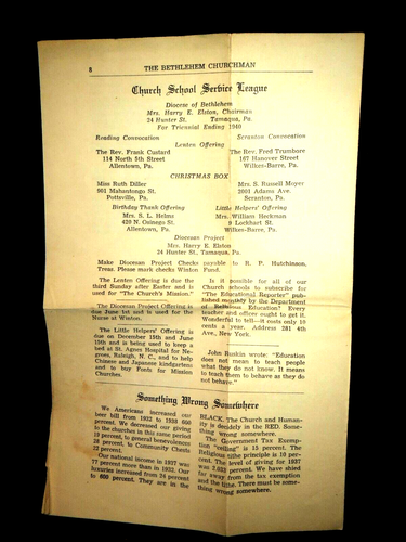 Vintage 1939 Bethlehem, PA Churchman Pamphlet #3102 - Picture 5 of 11