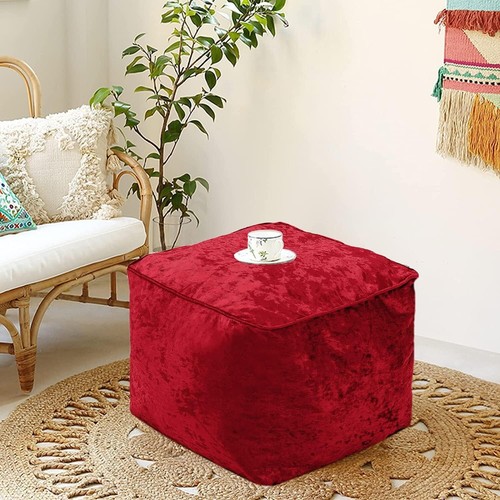 Crushed Velvet Bean Bags Cube Foot Stool Rest Pouffe Ottoman Bean Bag 13 Colours - Picture 49 of 62
