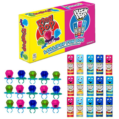 Ring Pop & Push Pop Variety Pack - 30 Ct Fun Candy for Parties, Birthdays & Gift