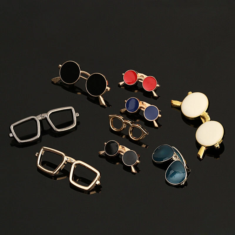 Enamel Oil Glasses Sunglasses Brooch Pin Suit Lapel Dress Shirt