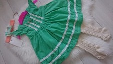 NICE NEW PUPKIN PATCH SUMMER WINTER OCCASION BABY GIRL DRESS TIGHTS SET 0-3 mths