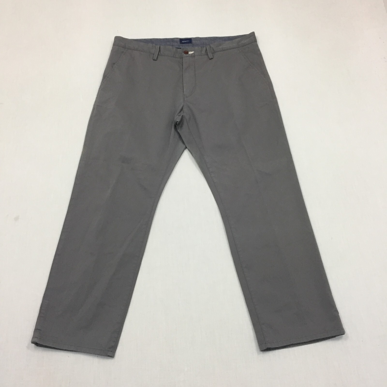 Gant Trousers Mens W38 L30 Straight Fit Chino Grey