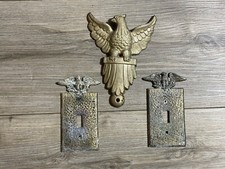 VTG Cast Iron Eagle Architectural Antique Federalist Style B52 + 2 Switch Covers