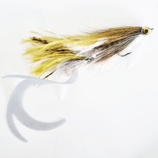 Cannibal Jack Pike fishing fly with rattle, stinger twist tail, weedguard 220mm