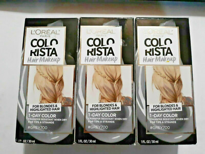 Loreal Colorista One Day Hair Makeup #GREYTemporary Wash Out Party---Lot of 3