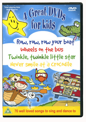4 DVD KIDS CHILDREN'S COLLECTION Row row Wheels on the bus Twinkle