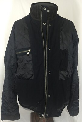 Polo Ralph Lauren Coat Jacket Full Zip Black Cotton Quilted