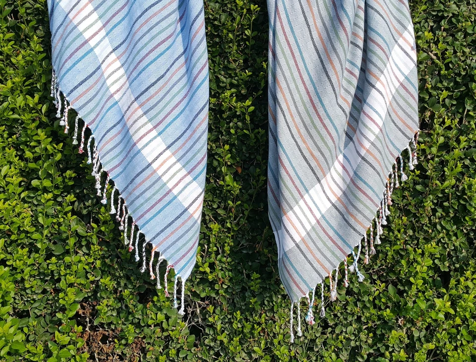 Peshtemal ручной работы страны полотенце пляж ванна парео шаль прикрытие шарф пончо спа - Изображение 3 из 4