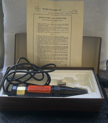 Vintage Fromm Master High Frequency Violet Ray Outfit-original Box & Manual-K20