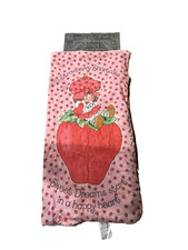 Vintage Strawberry Shortcake metal zipper Sleeping Bag 72x62 Open Pre Owned