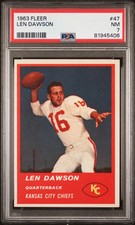 1963 Fleer Len Dawson #47 PSA 7 Rookie Card Kansas City Chiefs. rookie card picture