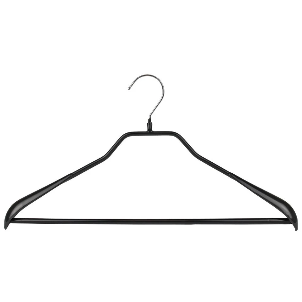 BM155= MAWA Bodyform 46 LS schwarz 46cm Hosensteg Anzugbügel Metall Kleiderbügel
