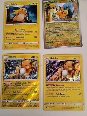 Lot Of 13 Different Pikachu Cards. 4 Holos