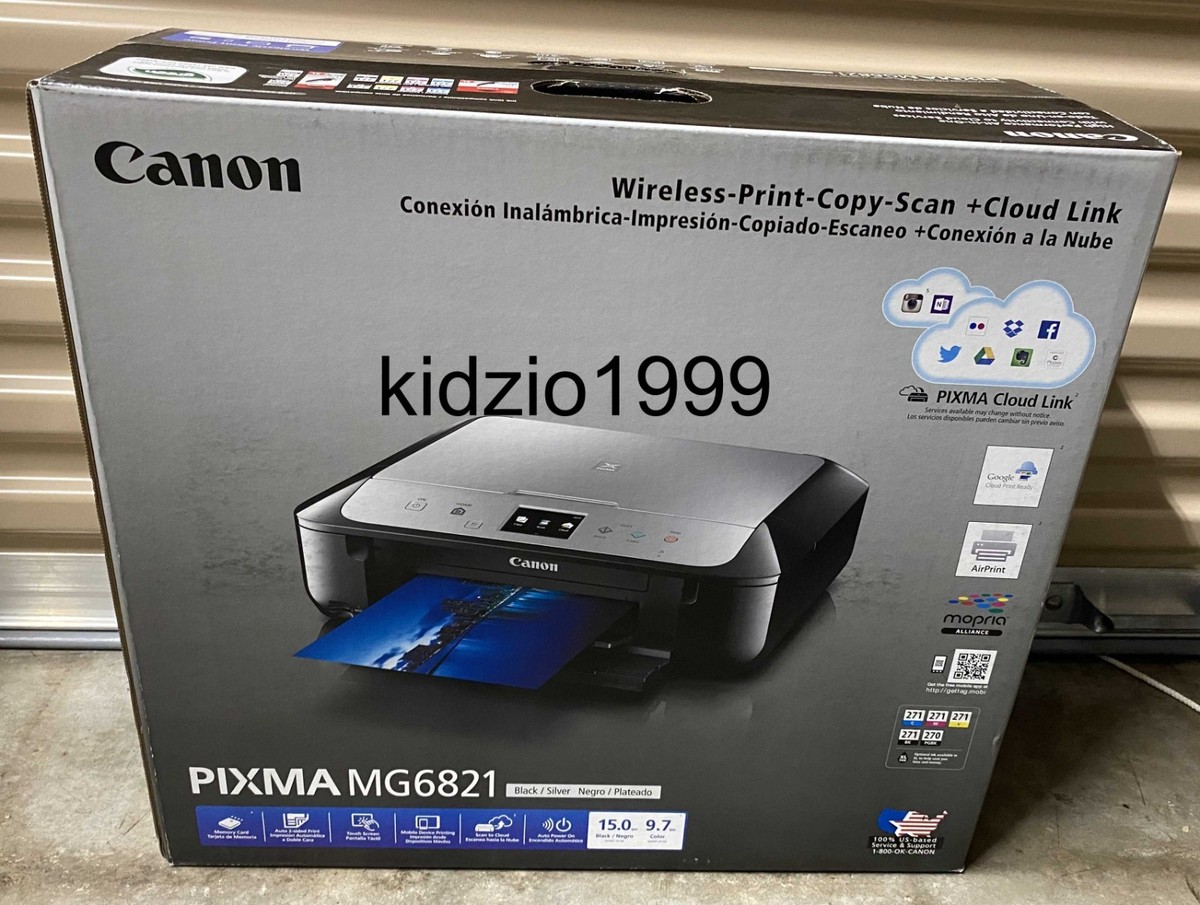 Canon PIXMA MG6821 Black/Silver Wireless All-In-One Inkjet Printer