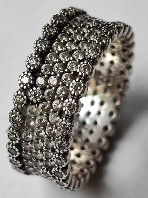 Pandora ALE S925 Silber Ring Pavé Zirkonia Gr. 60 5,9 g