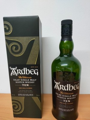 Ardbeg Islay 10 Jahre Single Malt Scotch Boxed 70cl Whisky Flasche leer TEN