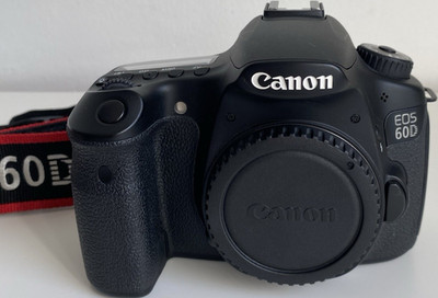 Canon EOS 60D Kamera mit Tasche, Akkus, Ladegerät, Schultergurt, drehbares Disp 