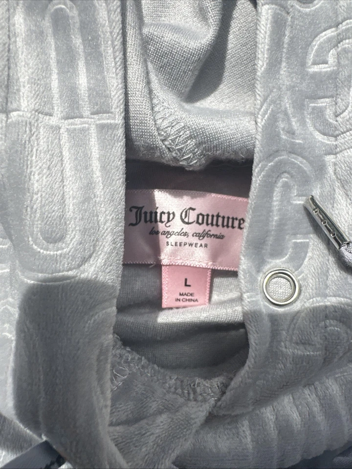 Juego de dos piezas de ropa de dormir vintage Juicy Couture talla grande gris para damas Foto 3 de 4