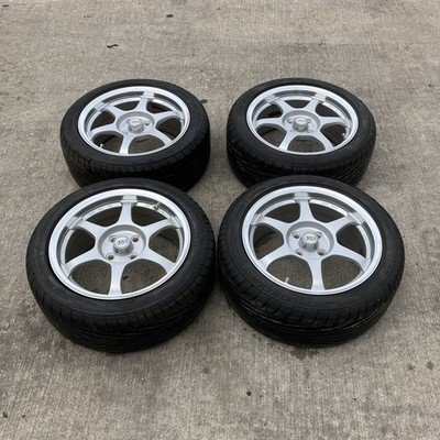 Vintage JDM SSR “TYPE-C” Lot Of 4 17x9 4x114.3 4x100 With Tires
