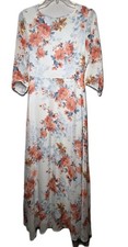 Baltic Born Rebecc Sz Small Light Blue Floral Short Sleeve Maxi Wedding Dress