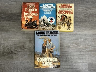 Louis L Amour Lot of 4 Vintage Western Paperback Books Comstock Lode