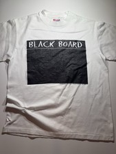 Vintage Blackboard T Shirt Hanes 50/50 Made USA White 90s Youth L