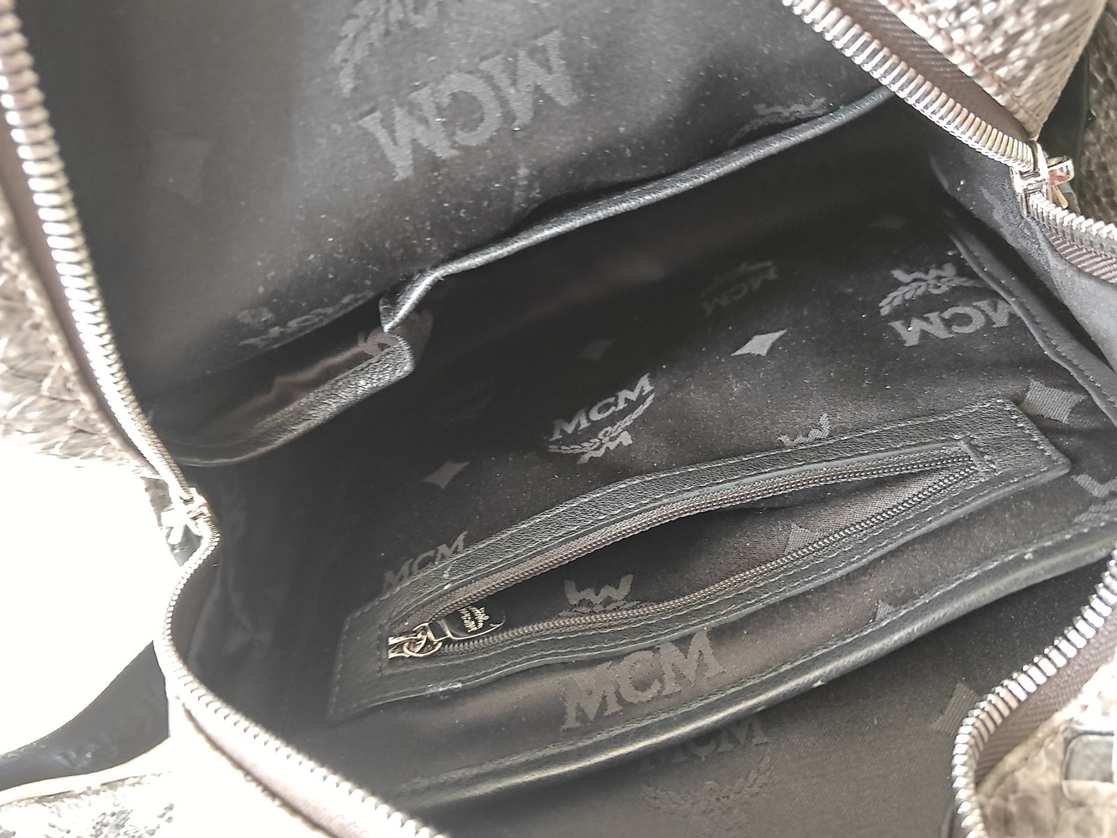 MCM Stark Gray Python Backpack Monogram Logo Bag … - image 12