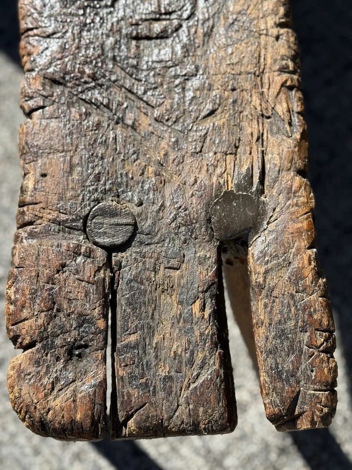 Antique Primitive Shaving Horse Drawknife Hand Hewn Folk Art Rustic Farm Decor - Image 2 of 4