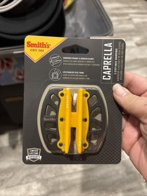 SMITHS Caprella 2 Step Knife Sharpener Stainless Steel Frame New Coarse Fine