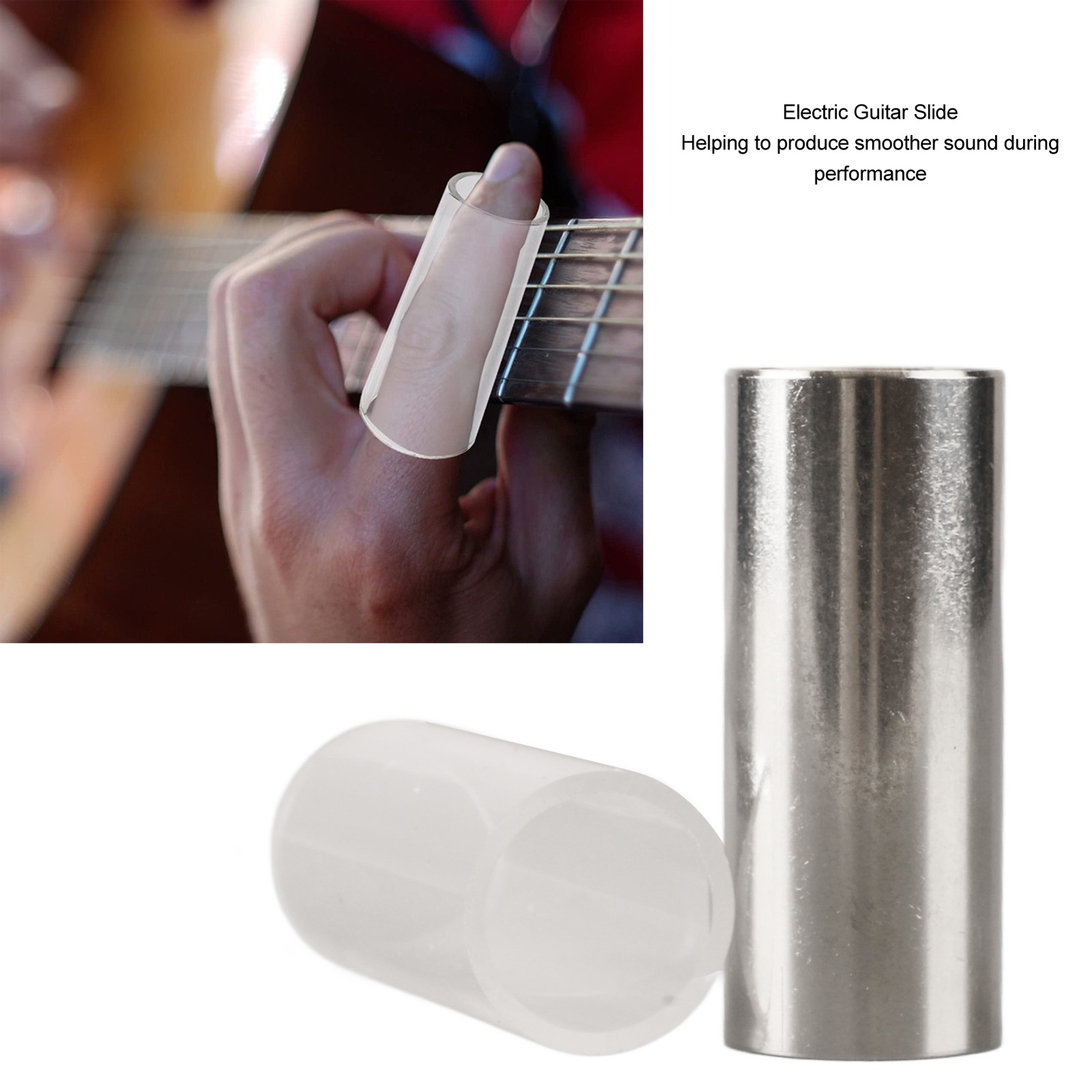 2PCS Guitar Slide Bars Metal And Plastic String Slides Electric Guitar Bass BAJ