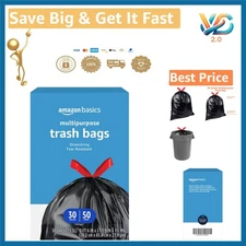 Solimo 30 Gallon Multipurpose Drawstring Trash Bags 50 Pack