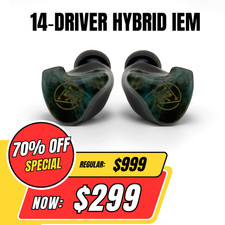 14-Driver Wired IEM in Ear Monitor with 7 Knowles, High-Transparency Resin