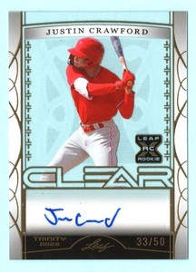 JUSTIN CRAWFORD - PHILLIES - RC - CLEAR - AUTO - /50