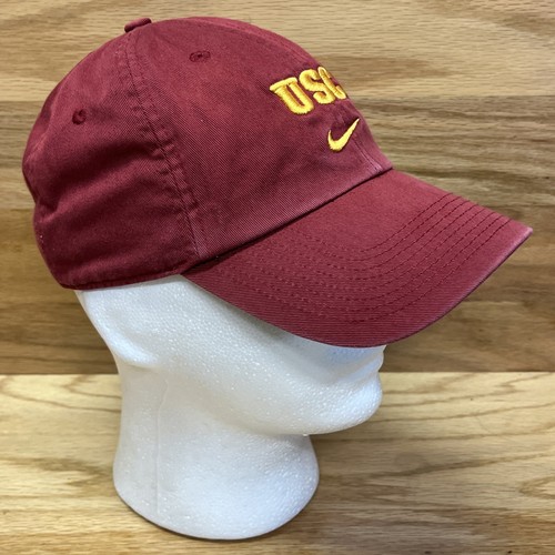 USC Trojans Hat Nike Swoosh Embroidered Adjustable Maroon Strapback NCAA Cap - Picture 3 of 9