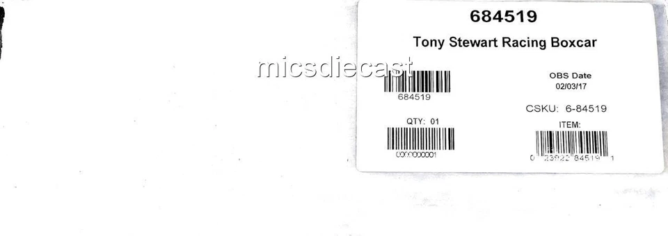 Raro 2016 Tony Stewart #14 HD y OD 3X CHAMPION Boxcar Lionel NASCAR ESCALA O Foto 3 de 3