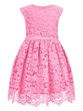 Girls  Toddlers Sleeveless A-Line Lace Christmas Dress 6-7 Years Rose Pink