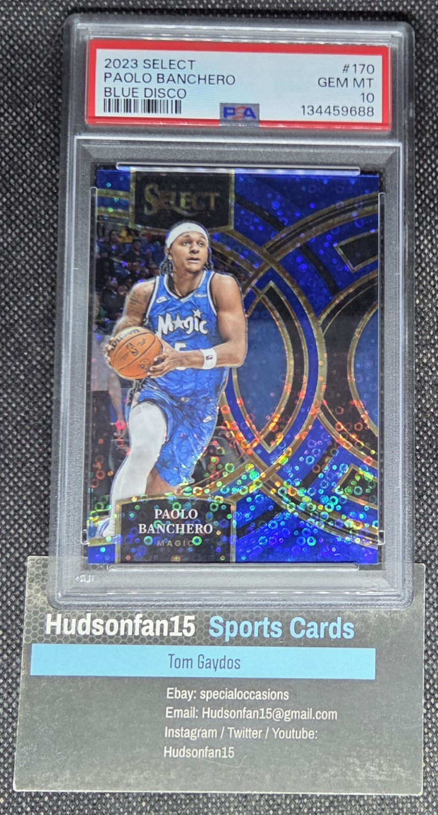 Paolo Banchero 2023 Panini Select Premier Level #170 Blue Disco 3/25 PSA 10
