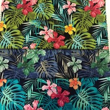 Tropical Cotton Poplin Floral Hawaiian Flowers Rose & Hubble Dress Fabric 45"