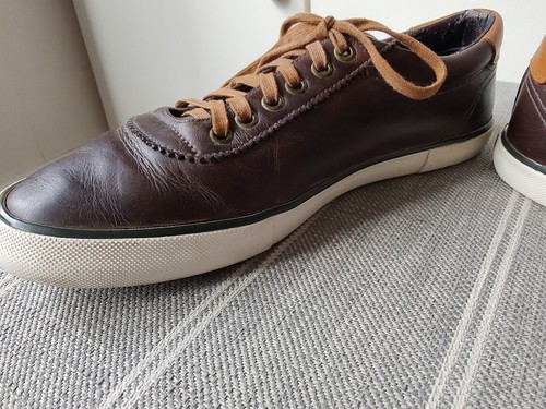 Barbour Brown Leather Country Shoes / Trainers Mens Size Uk 8, Logo On Bottom. - Picture 10 of 21