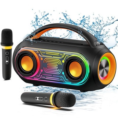 JYX D51-T Portable Bluetooth Karaoke Machine Dual Wireless Mics Home Party Speak