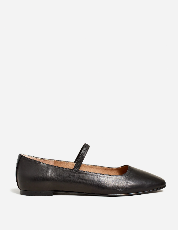 Madewell Women's The Greta Mary Jane Flat, True Black NEW