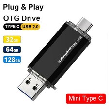 USB 2.0 32GB 64GB 128GB Dual Type-C USB Flash Drive For Samsung Android Phone PC