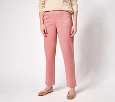 Denim  Co. Size XL EasyWear Twill Straight Leg Pant w/Pockets A632190 ROSE
