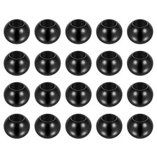 20pcs Beads 10mm Stainless Steel 5mm Hole Dia Bead for DIY Crafts Black