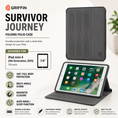 Griffin iPad Mini 4 Hülle (4. Generation, 9,7 Zoll, 2015) Klapp Folio Cover