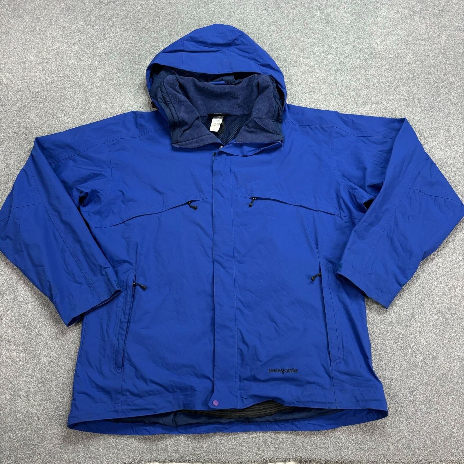 Chaqueta Patagonia Adulto Grande Azul Rubicón Uniforme Forrado Lluvia Capucha Abrigo Para Hombres