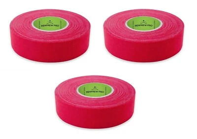 RENFREW PRO (3) Roll Pack Cloth Hockey Stick Tape - 24MM x 25M (RED)